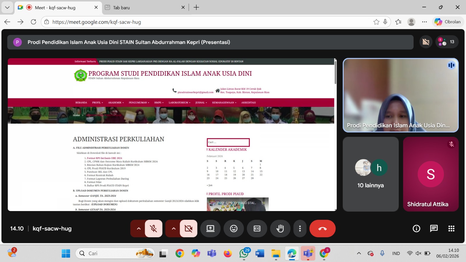 PRODI PIAUD GELAR SILATURAHIM DAN PEMBAHASAN TEKNIS PERKULIAHAN SEMESTER GENAP 2025/2026