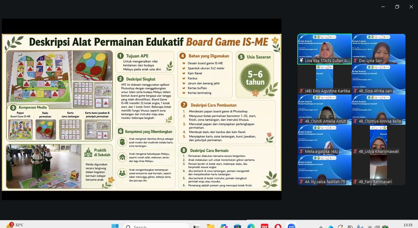 Dosen PIAUD STAIN SAR Kepri Jadi Narasumber Visiting Lecture PG PAUD Universitas Bengkulu